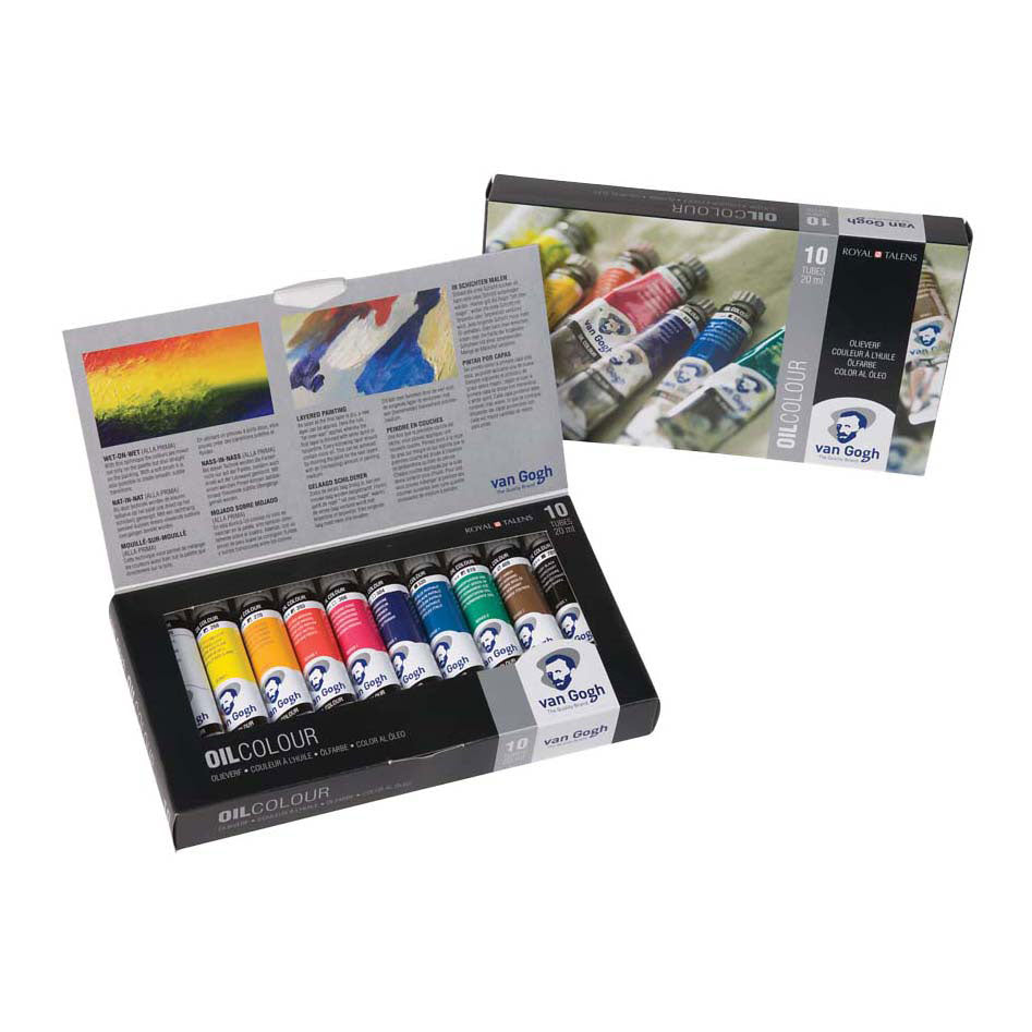 Bruynzeel Van Gogh Öl Basis -Set mit 10 Farben in Röhren von 20 ml