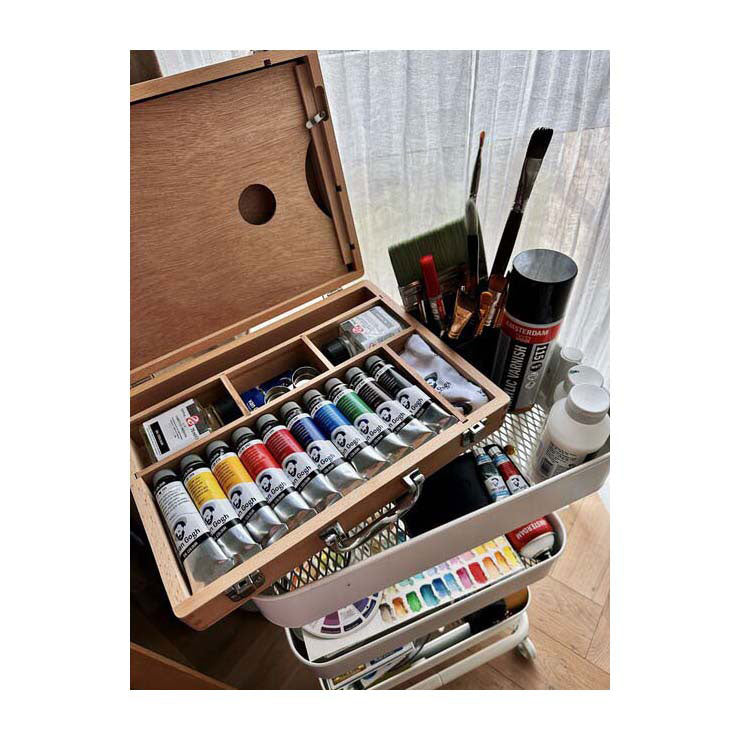 Van gogh olieverf kist basic met 10 kleuren 40ml