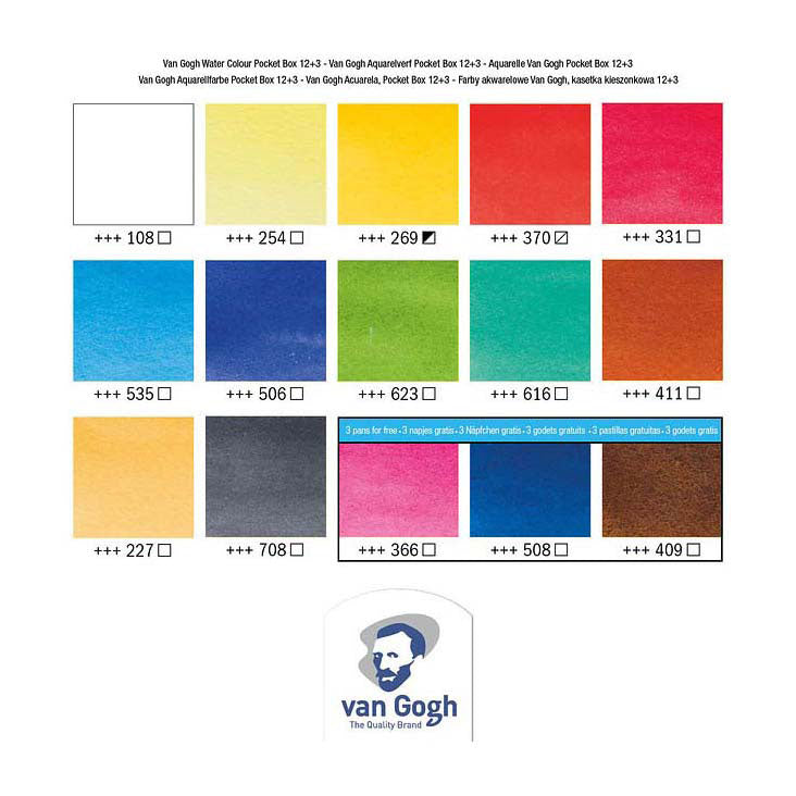 Bruynzeel van Gogh Aquarelverf Pocket Box Grundfarben