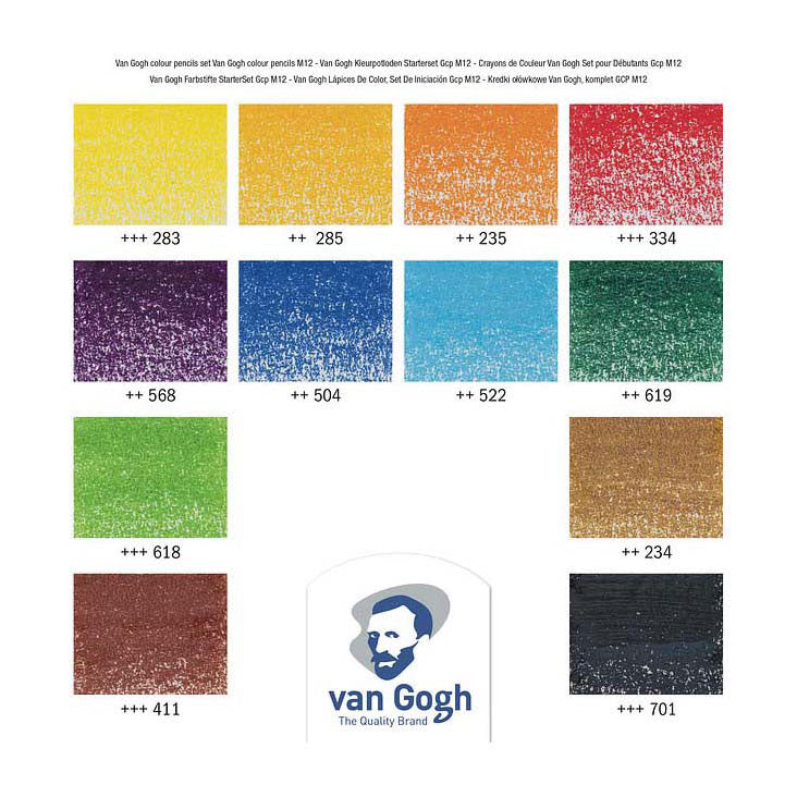 Bruynzeel van Gogh farbige Stifte Starter -Set mit 12 Farben