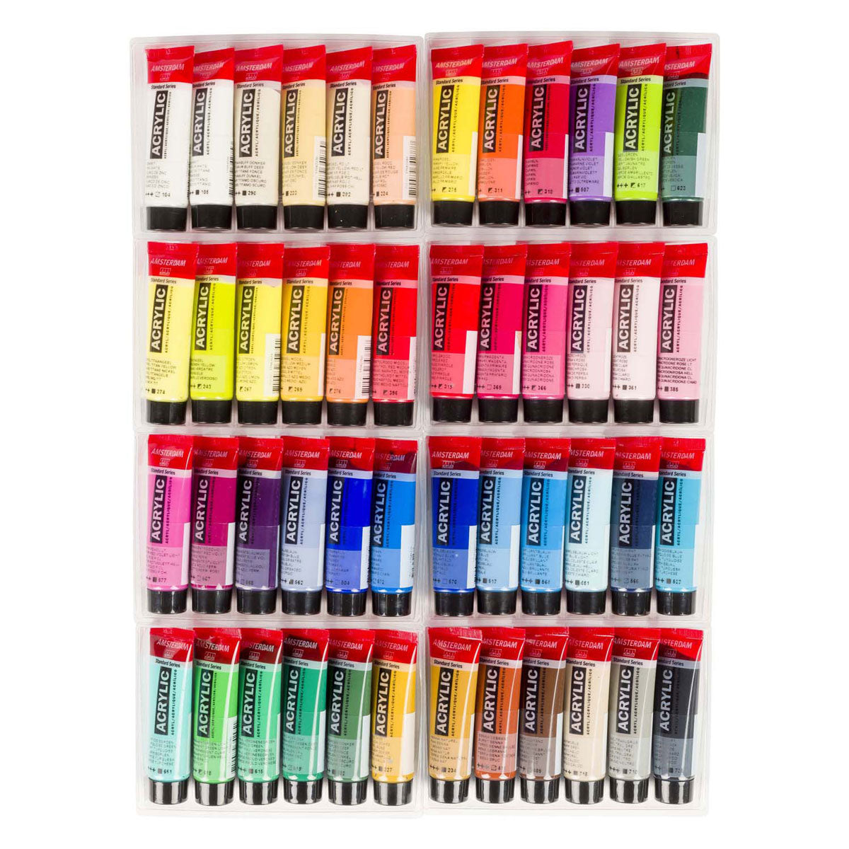 Bruynzeel amsterdam standardserie akrylfärg allmänt urval set 20ml, 48st.