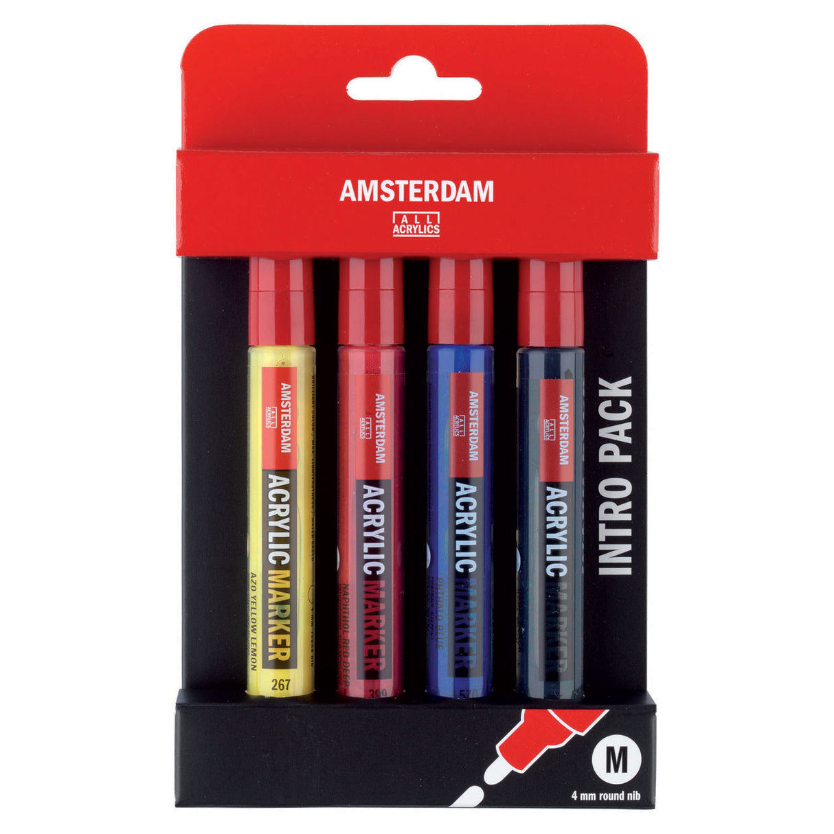 Talens Amsterdam akryl tusj basissett, 4 stk.