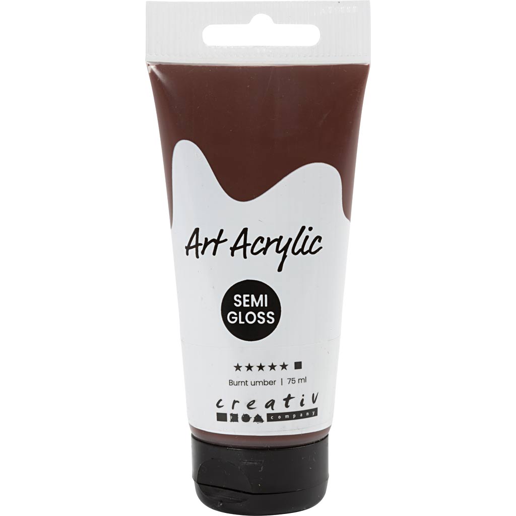Creative Company Pigment Art Art Acrilic Paint Burnt Umber Brown, 75 ml