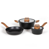Livoo Set da 5 pezzi set di alluminio nero