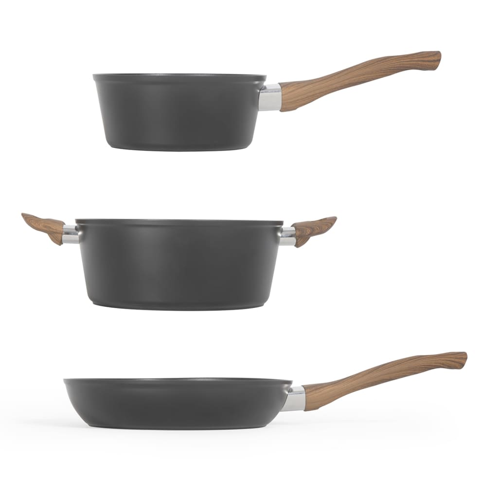 Livoo Set da 5 pezzi set di alluminio nero
