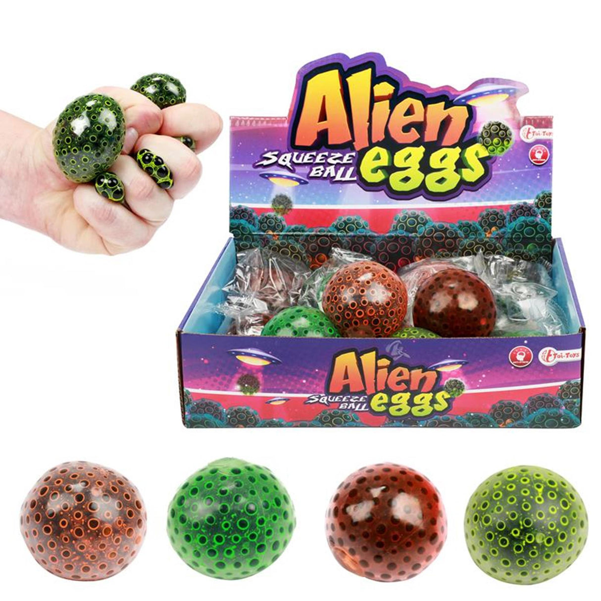 Toi-toys toi toys squeeze ball alien egg with pearls