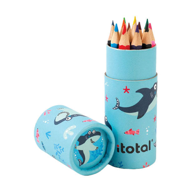 Itotal colored pencils in a shark tube - 12pcs.