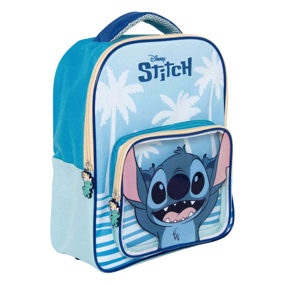Backpack with front pocket stitch