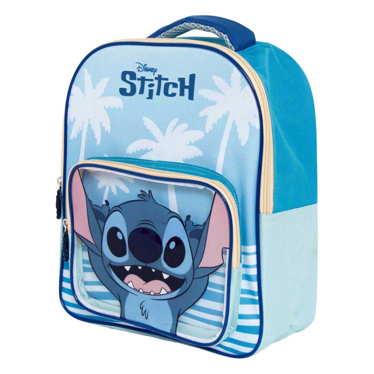 Backpack with front pocket stitch
