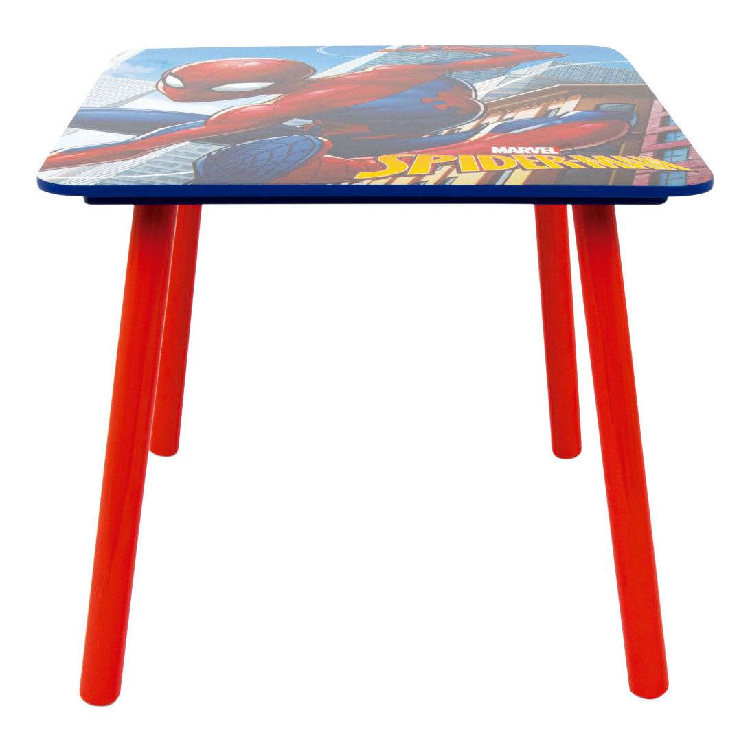 Wooden table set with two Spiderman chairs