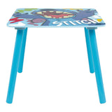 Set wooden table with two chairs stitch