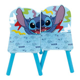 Set wooden table with two chairs stitch