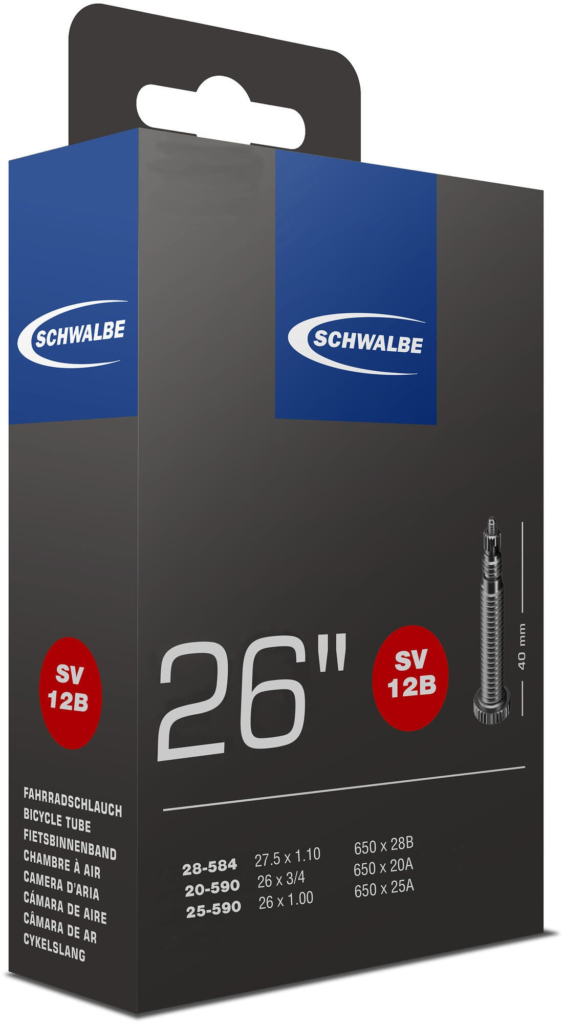 Schwalbe Vnitřní trubice FV SV12B 26 18 25-590