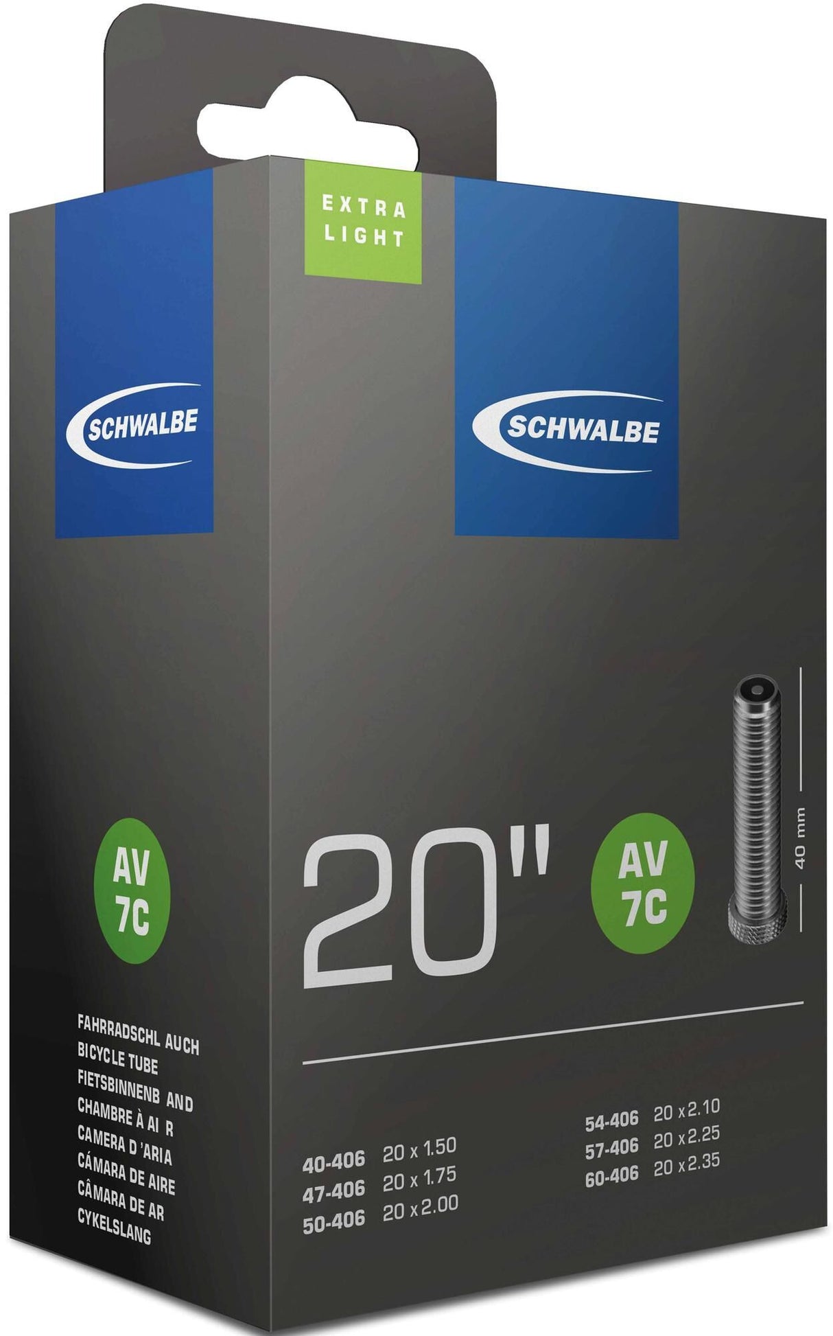 Schwalbe inner tube AV7C 20 X-Light 40 60-406 IB