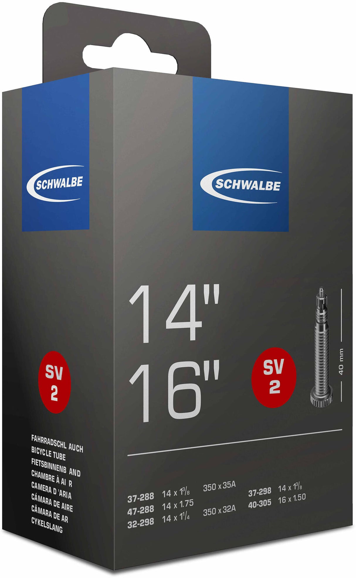 Schwalbe Inner Tube SV2 14 32 47-288 305 40mm валиел