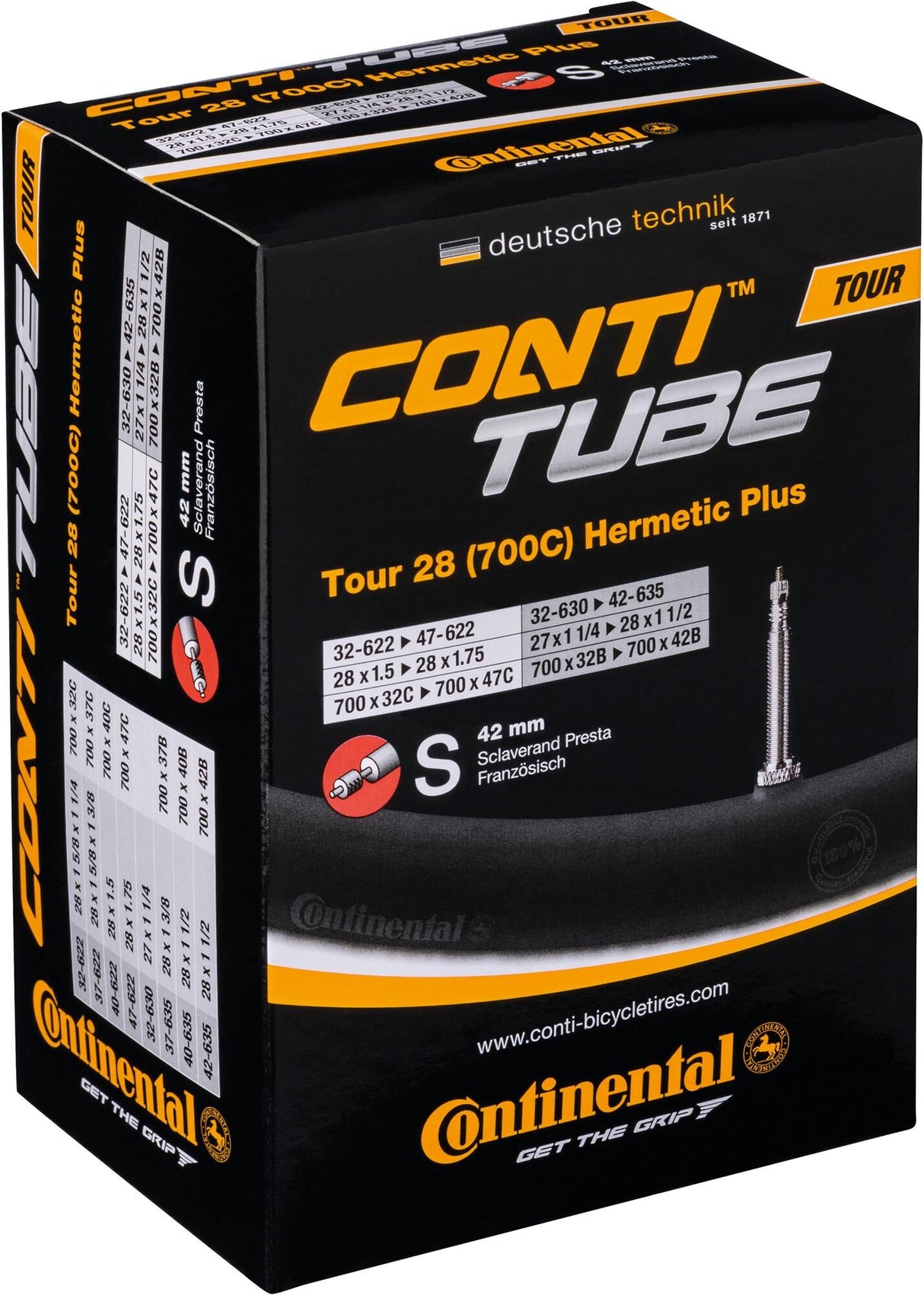 Continental Bib Hermetic+ AV17 42mm Tour 28 inch (32-622 47-622) box