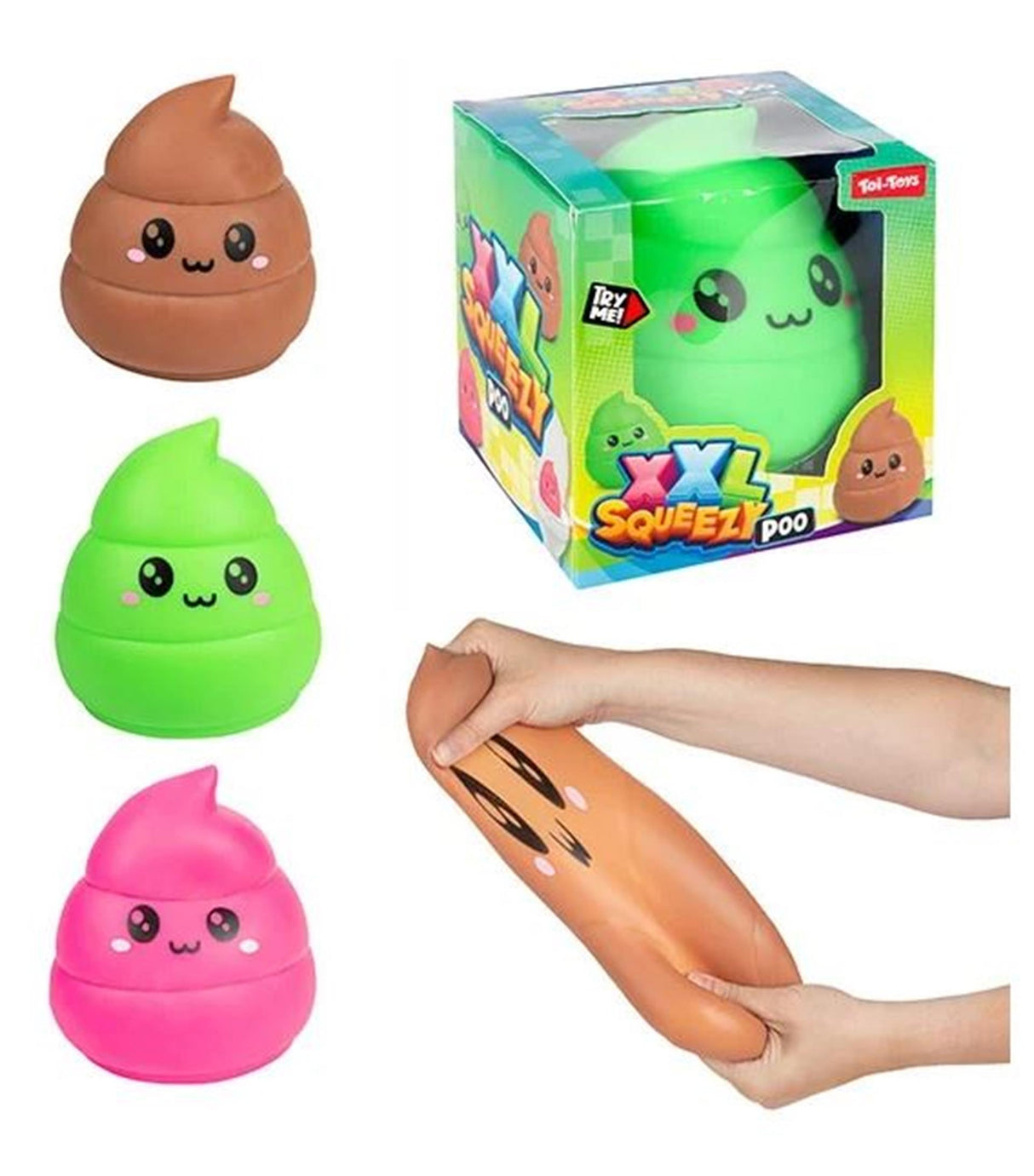 Toi-toys zábavné hnětací smějící se hovno xxl natahovací, 13 cm