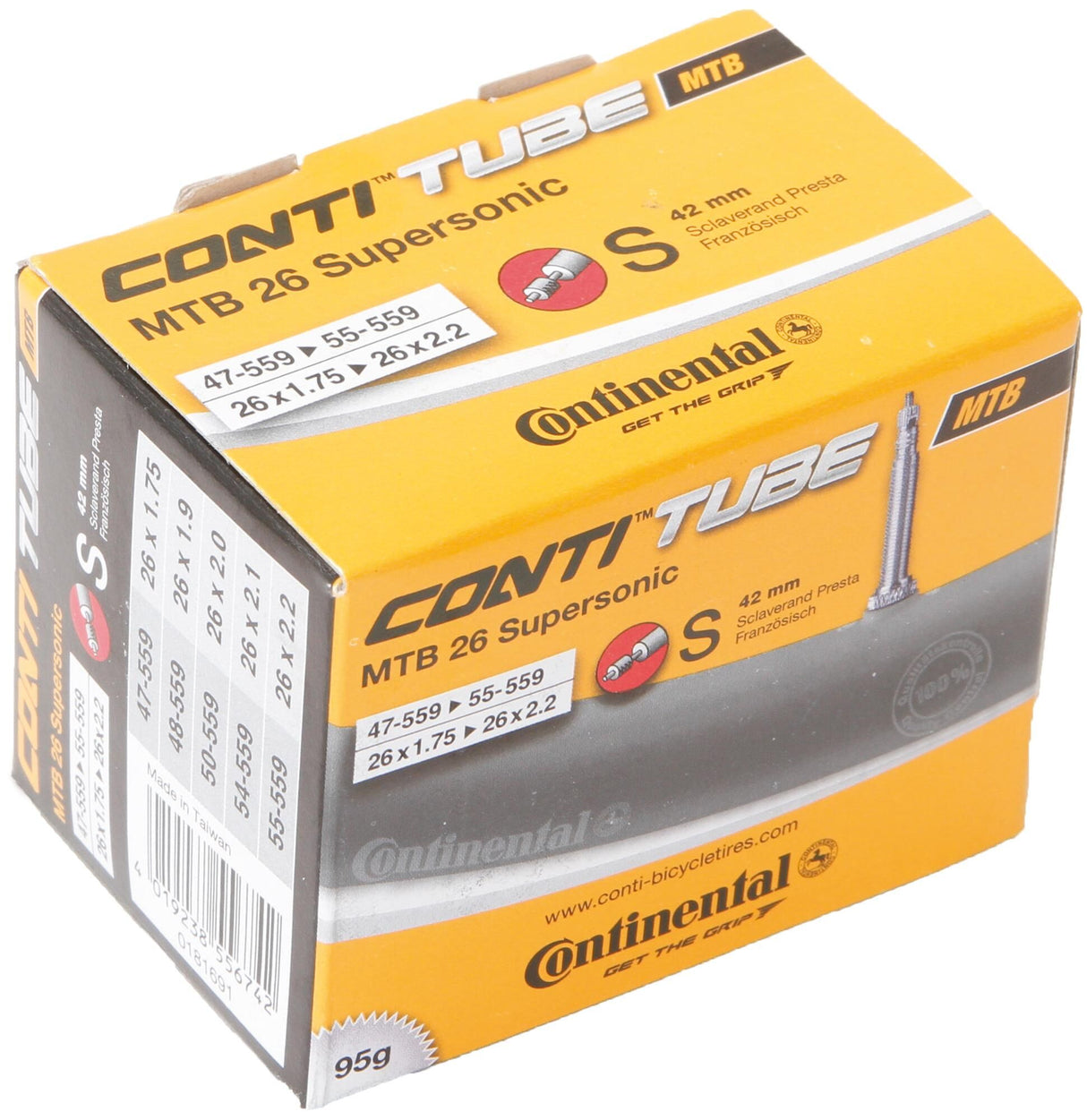 Continental MTB Inner Tube Supersonic 26x1.75 2.2 SV 42mm Presta