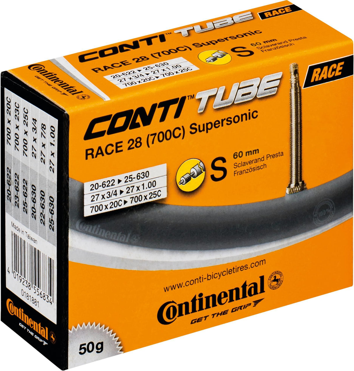 Continental Inner Tube 28 Race Überschall 18-622-> 25-630 SV60mm VALIEL