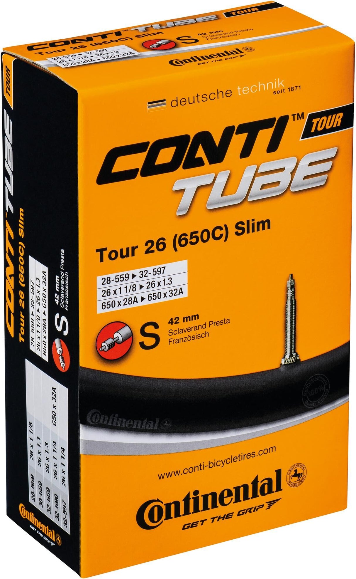 Continental Inner Tube Tour Slim 16 28 32-559 587 FV 42 mm