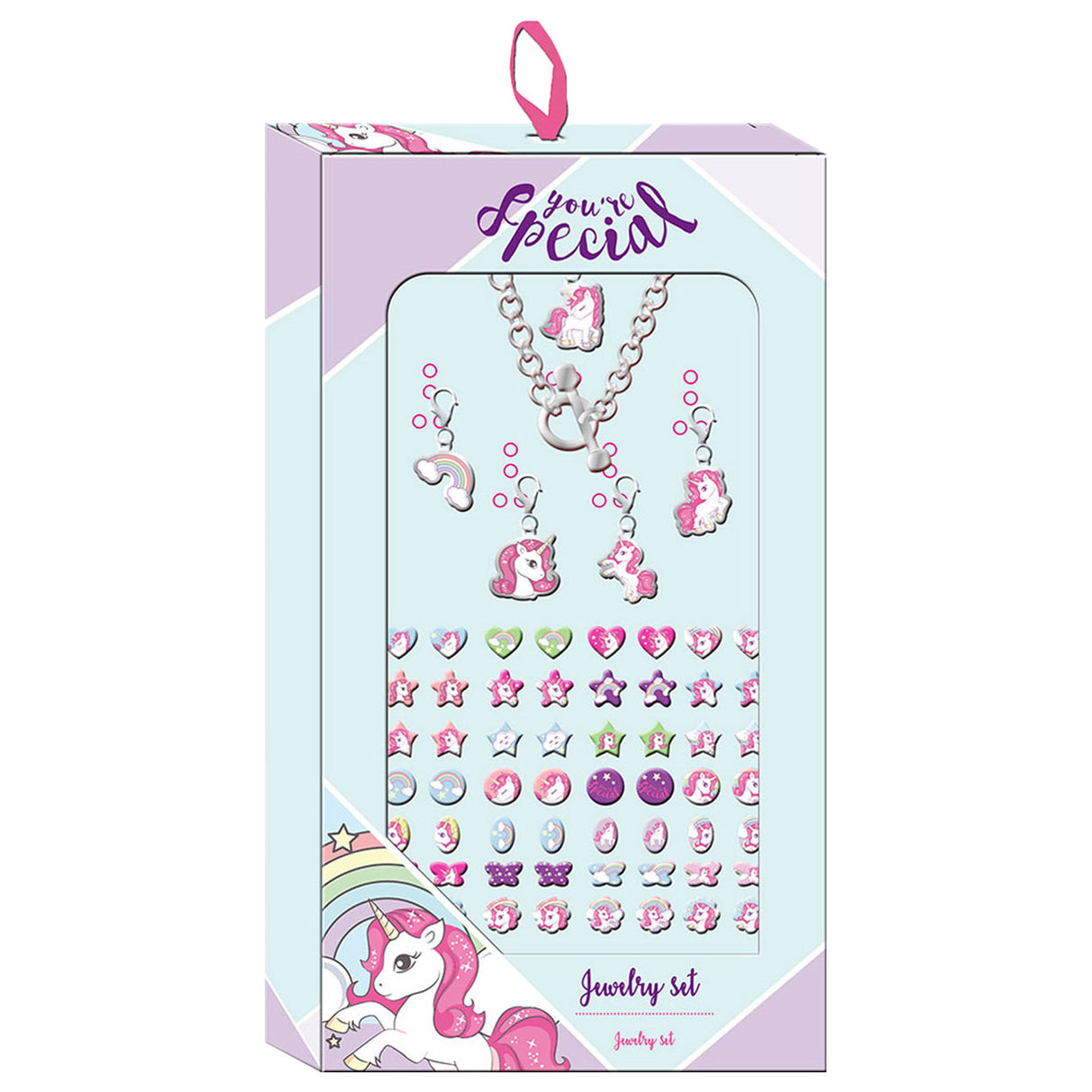 Unicorn jewelry set with stickers