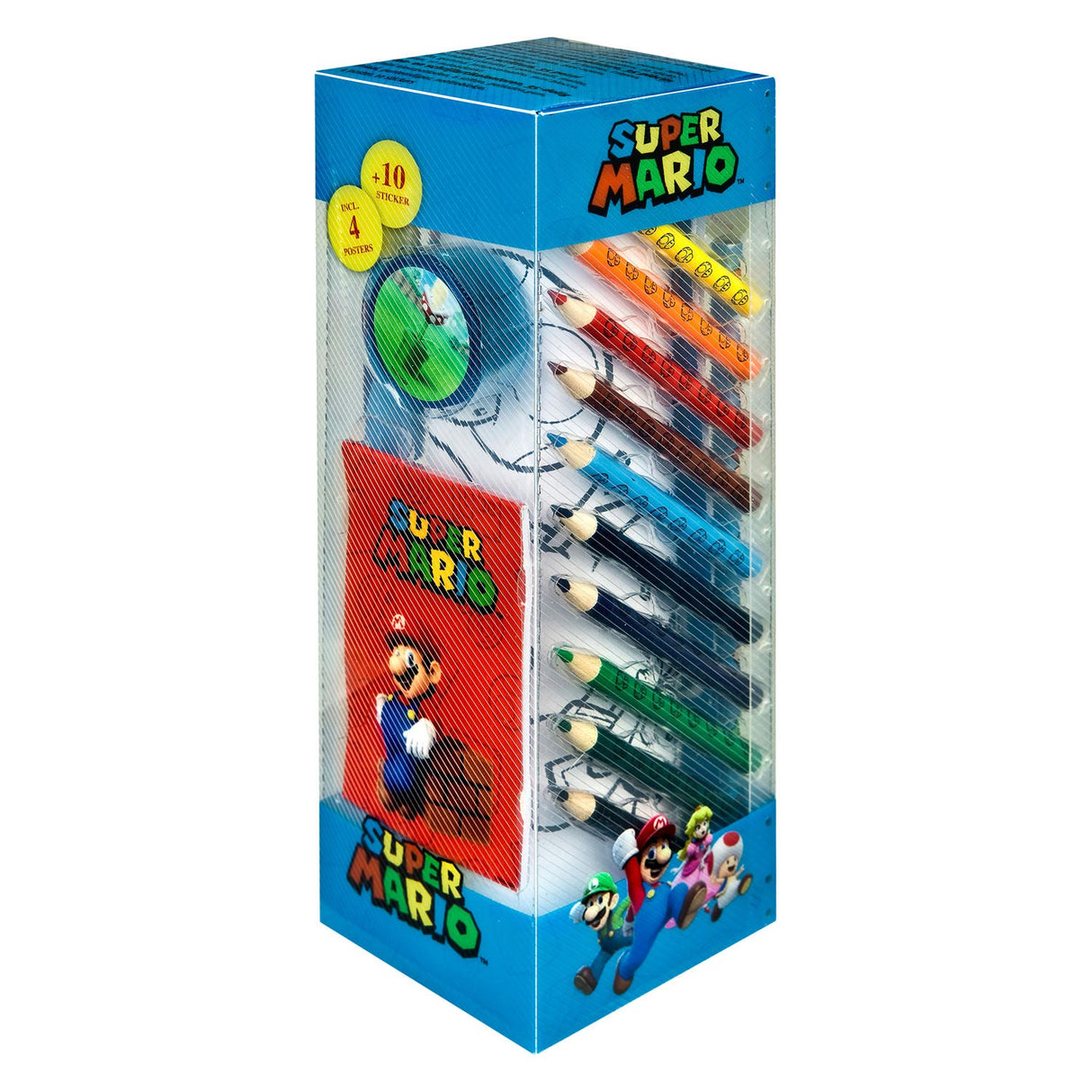 Set di cancelleria Super Mario con licenza per bambini, torre, 35 pezzi.
