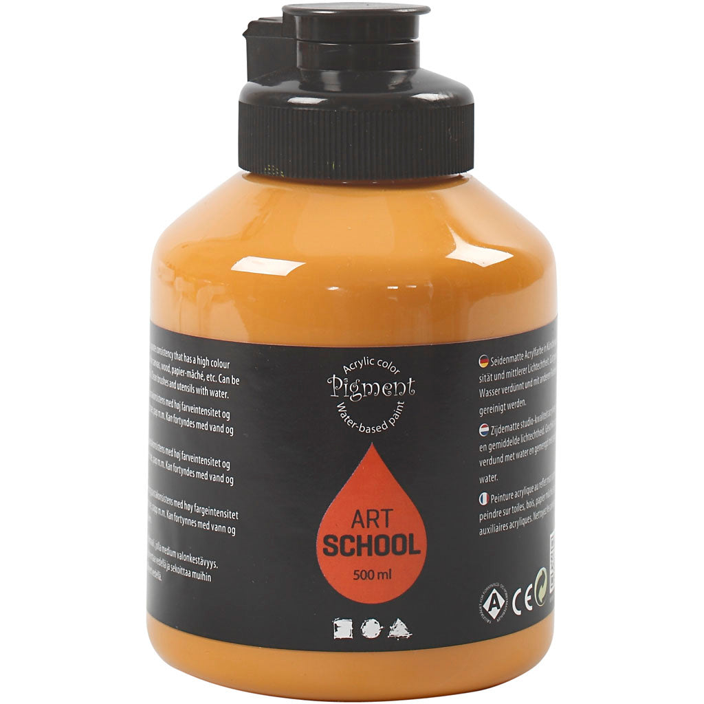 Creativ company acryl verf, semi-glanzend, dekkend, ochre, 500 ml 1 fles