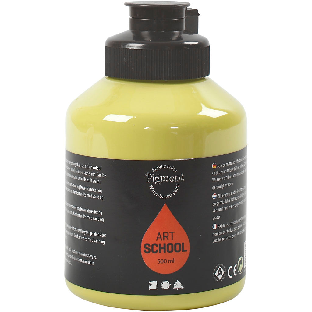 Creativ company acryl verf, semi-glanzend, semi-transparant, kiwi, 500 ml 1 fles