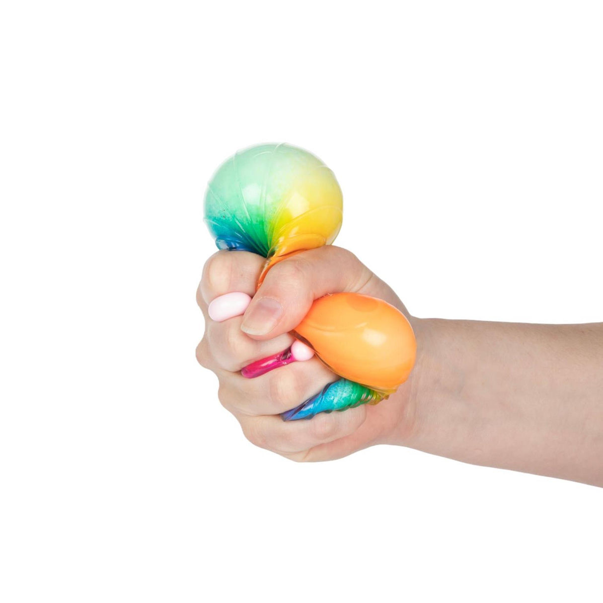 Toi-toys fun textured squeeze ball rainbow ribbed foam, 7cm