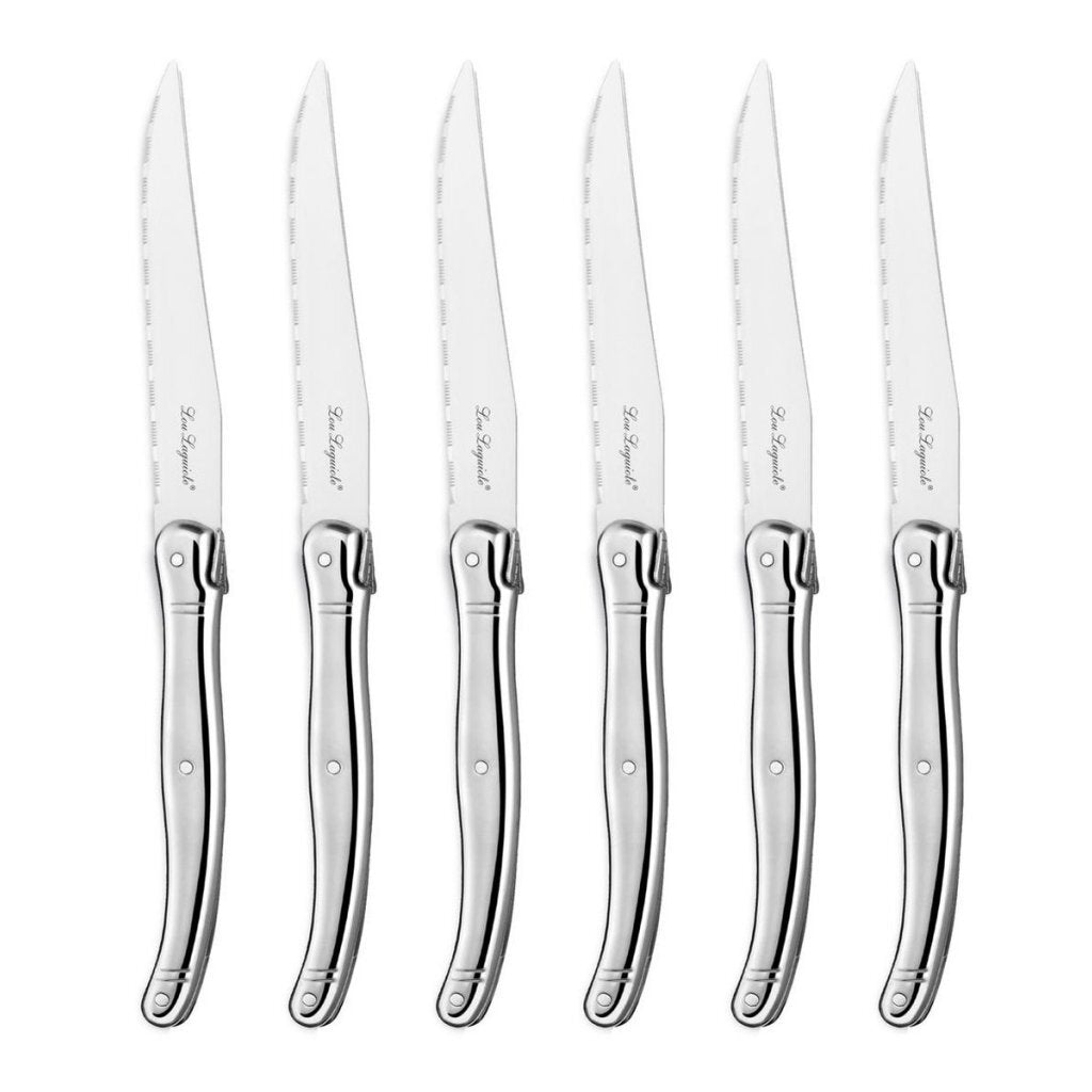 Lou Laguiole Lou Laguiole Kneak Knives 6 piezas + bloque de madera