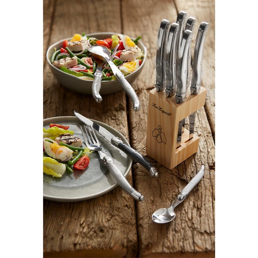 Lou Laguiole Lou Laguiole Kneak Knives 6 piezas + bloque de madera