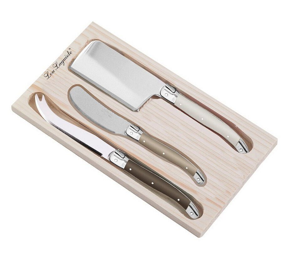 Lou Laguiole wooden cheese knife set, 3 pieces