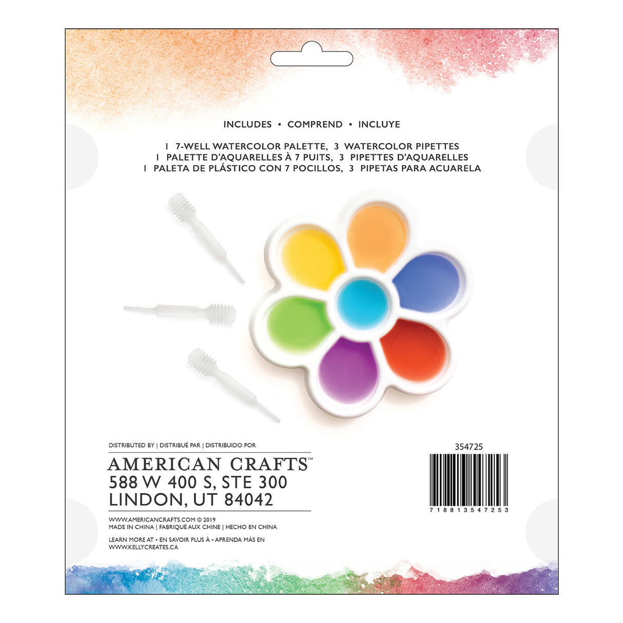 American crafts • watercolour palette with pipettes