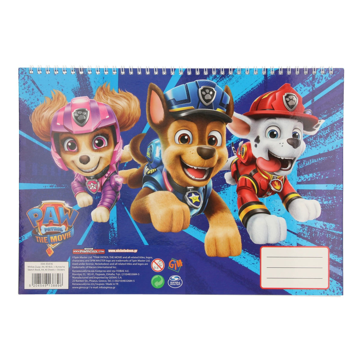 SKETCHBOOK PAW Patrol s nálepkami