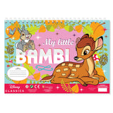 Bambi coloring pages with stencil and sticker sheet