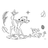 Bambi coloring pages with stencil and sticker sheet