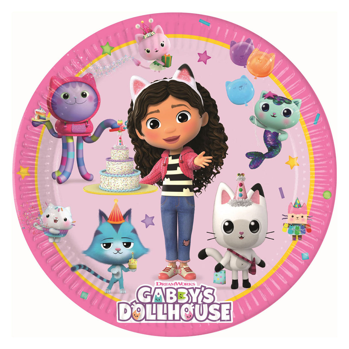 Placas de papel de Gabby's Dollhouse, octavo.
