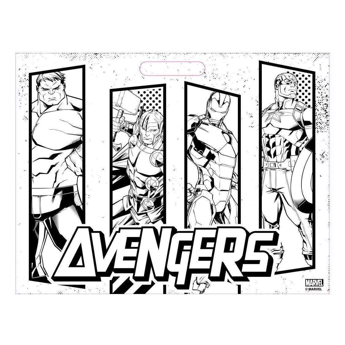Tegning af blokering af avengers med klistermærker og 3 kridt, 40 ark