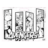 Tegning af blokering af avengers med klistermærker og 3 kridt, 40 ark