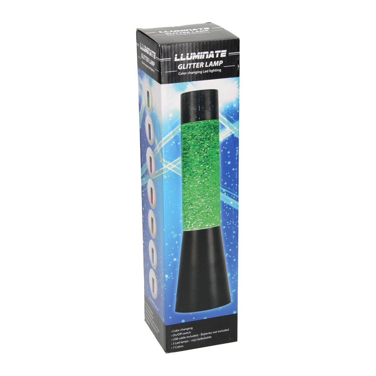 Glitter LED Lamp color change, 33 cm