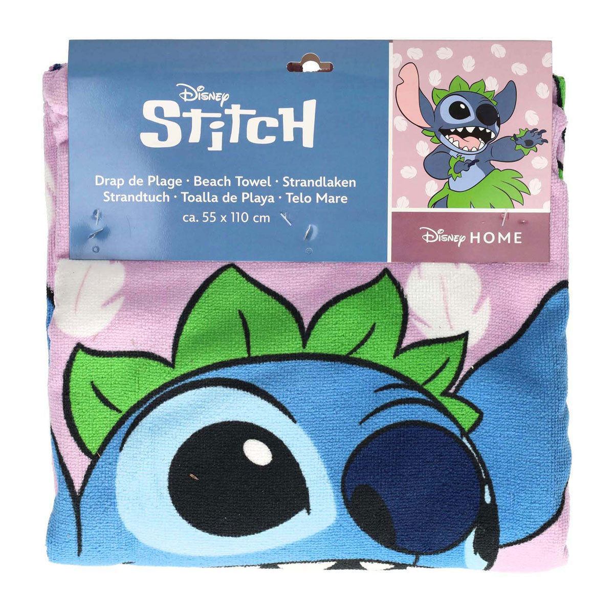 Puch handdoek poncho stitch lila 55x110cm