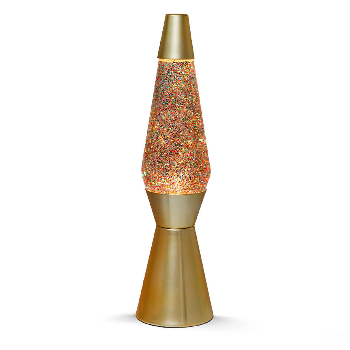 Lampe à lave Paillettes Dorées, 40cm