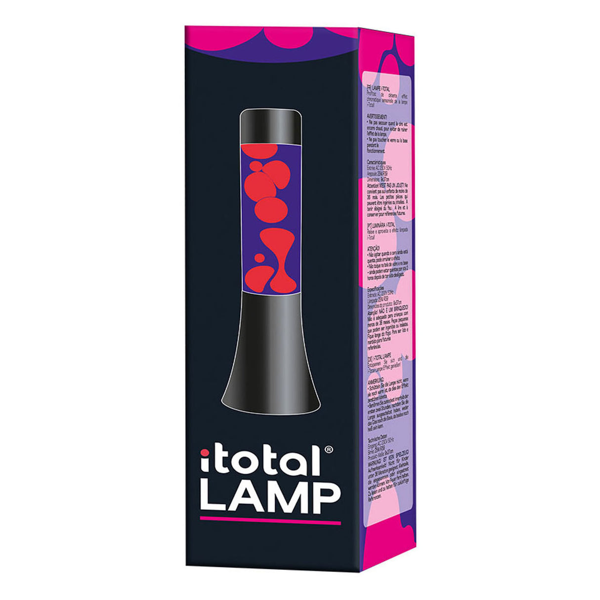 Itotal Lavalamp Black Purple Pink, 30cm