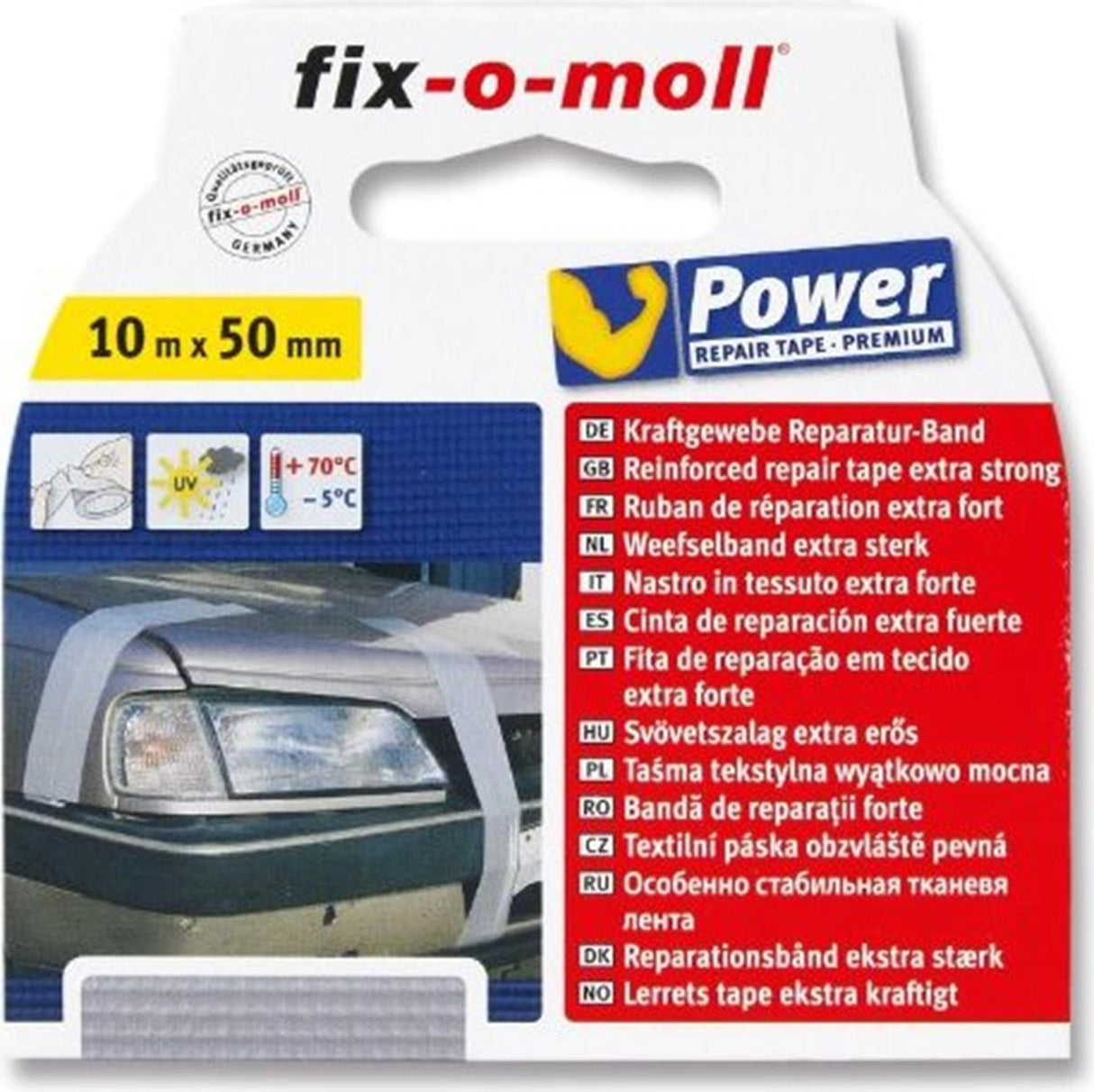 Fix-o-moll gaffertape grijs 10mx50mm