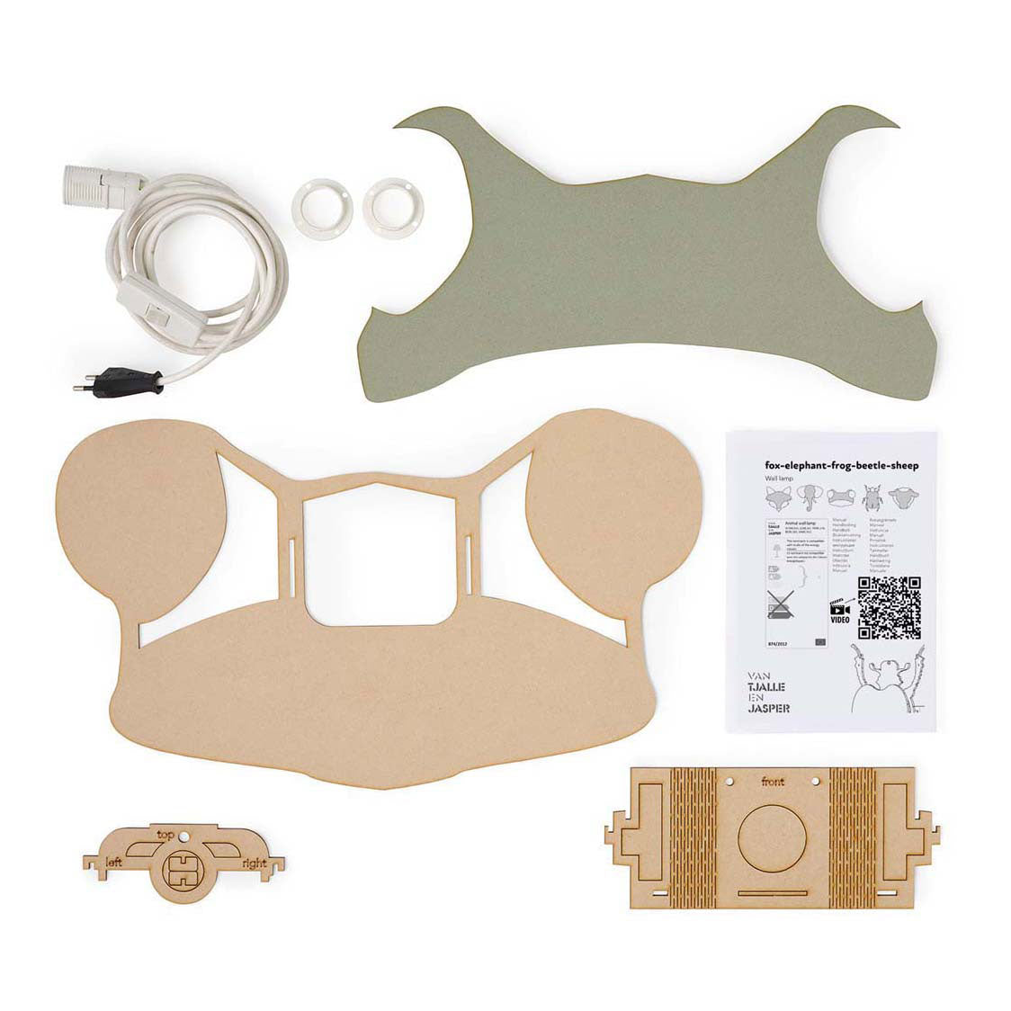 Van tjalle en jasper - kikker wandlamp - hout