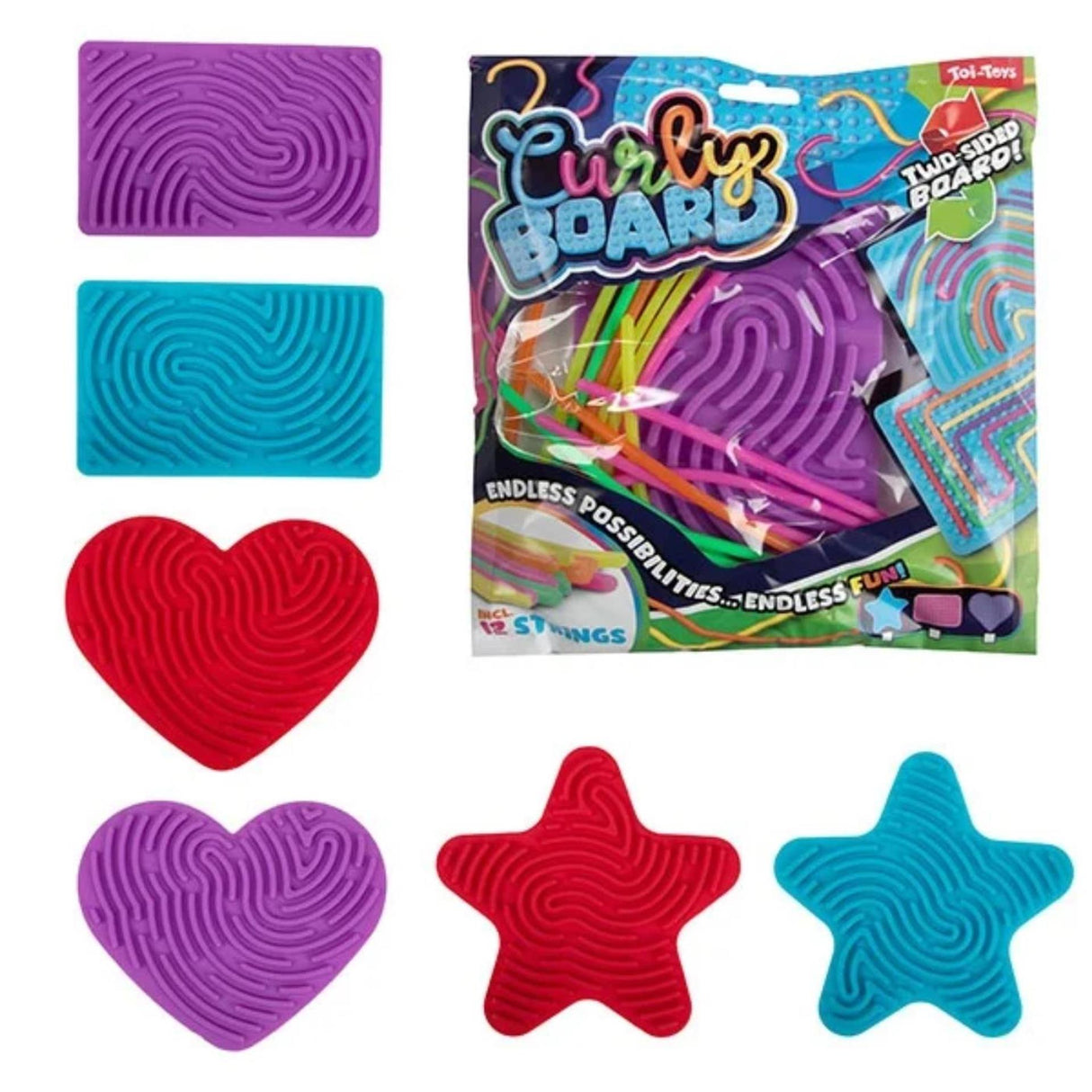 Curly Board Groot 12 Strings 17x11x1 cm 6 Assorti