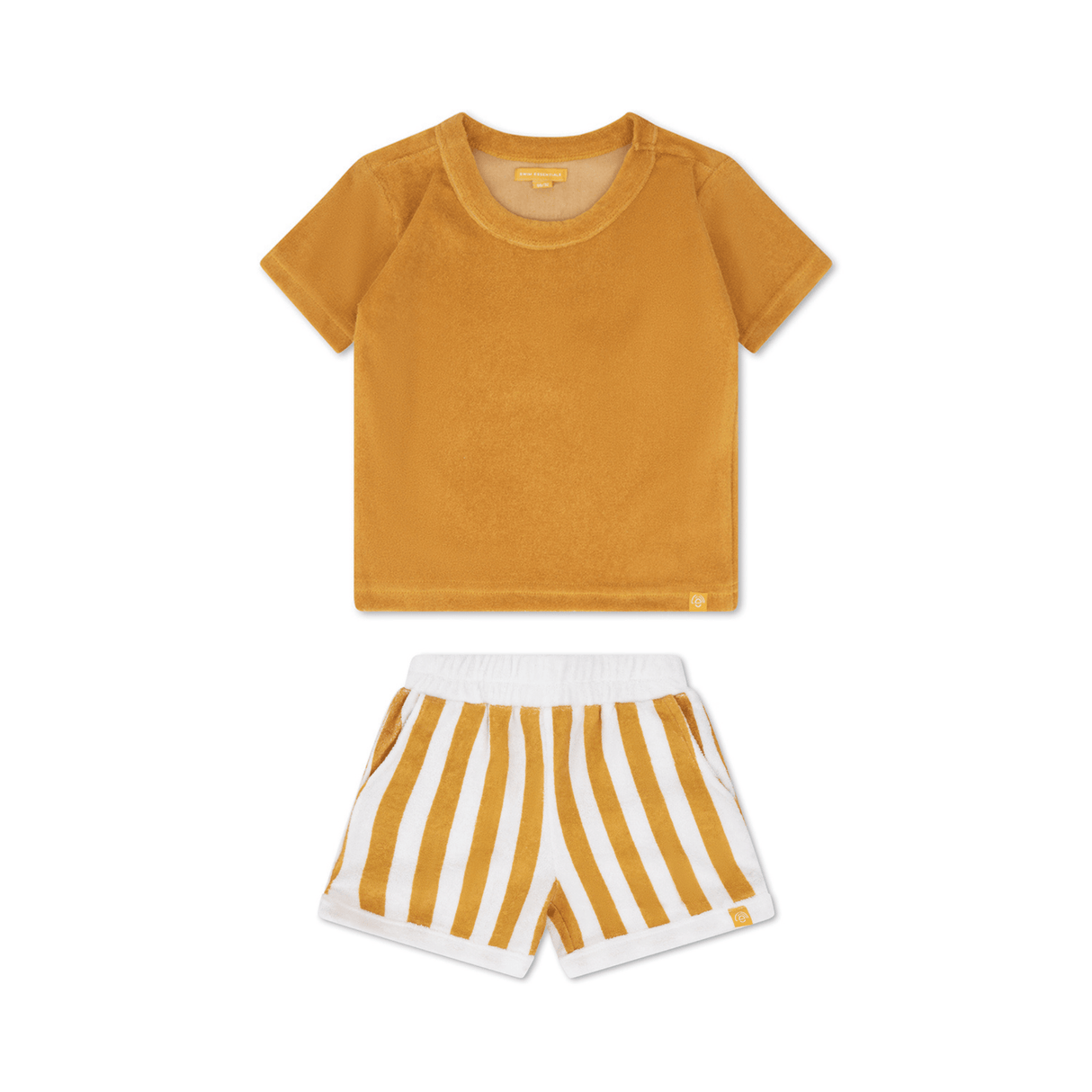 Fluss | Gelbe weiße Jungen Set Strand - Terry