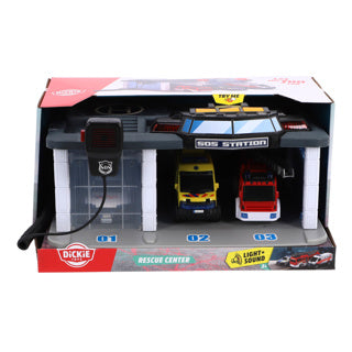Dickie garage räddningscentral med ljus och ljud b o nl