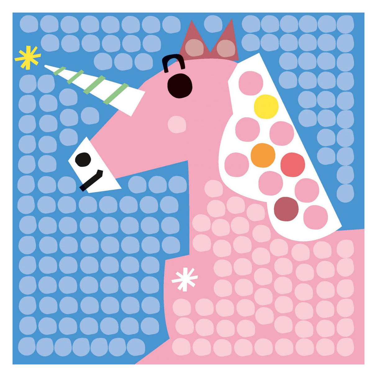 Playmais mosaic cards decorating unicorn