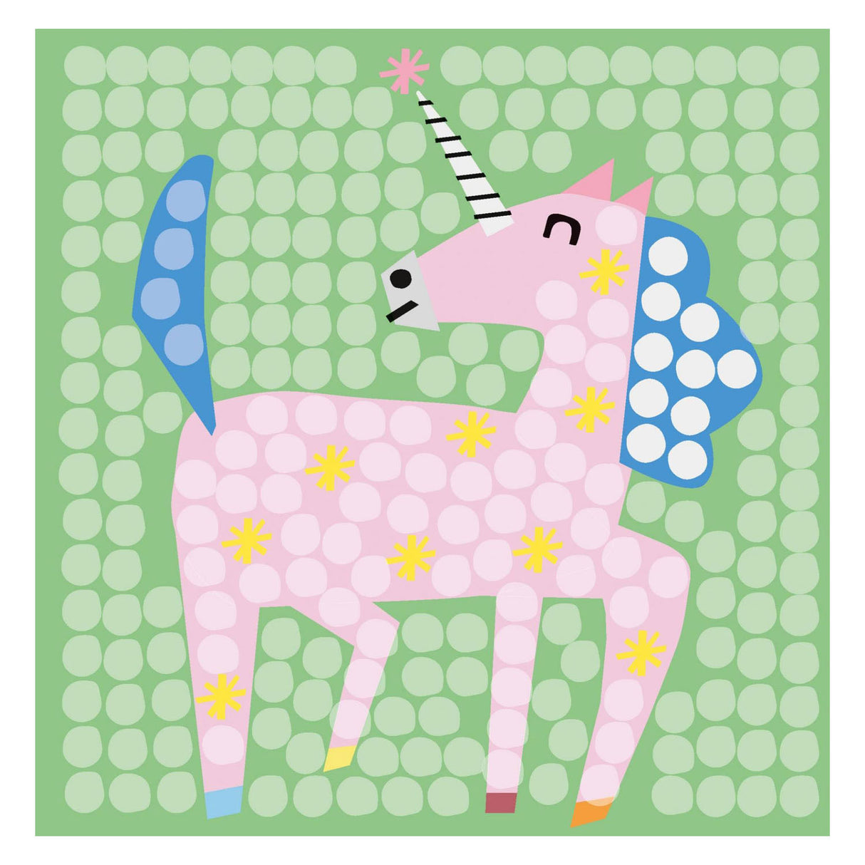 Playmais mosaic cards decorating unicorn